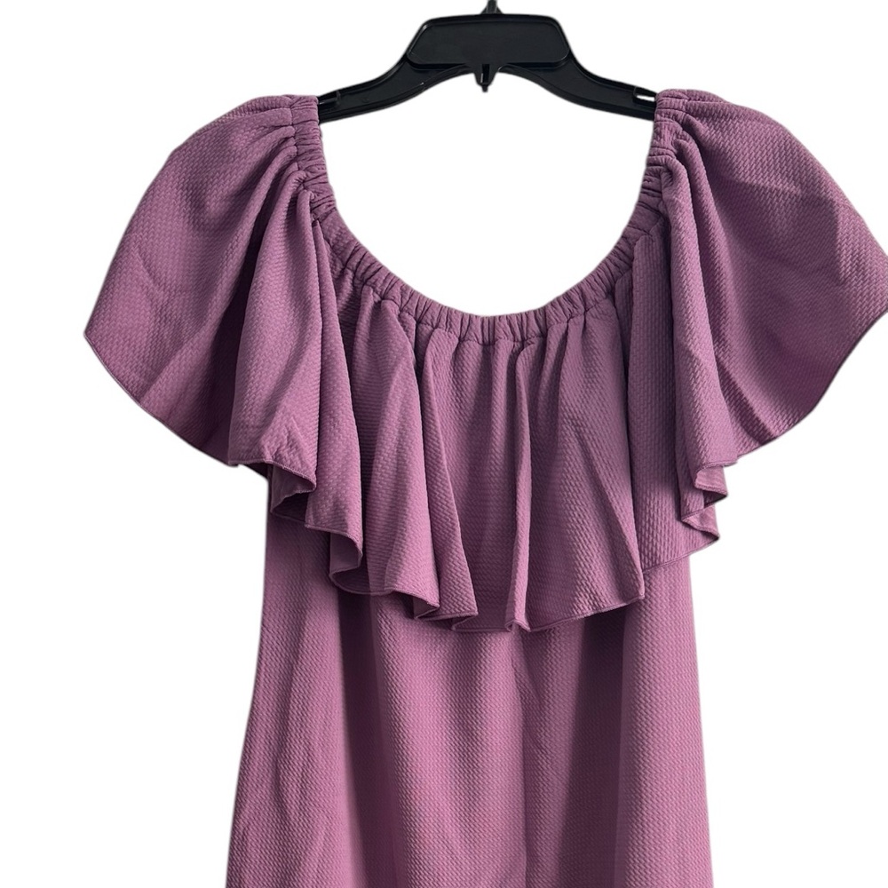 LuLaRoe Lavender CiCi Dress with Ruffle Collar and Hem XL